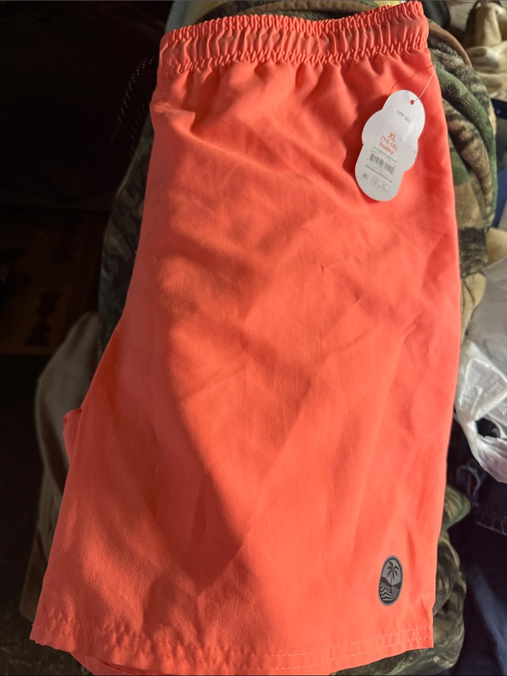 wonder nation Coral Orange Kids Swim Shorts